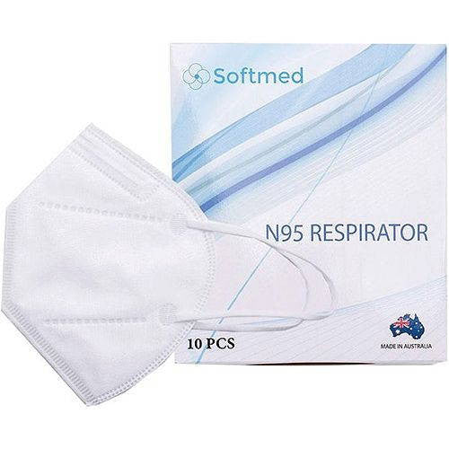 Softmed N95 FLAT FOLDED PARTICULATE RESPIRATOR / EARLOOP/ FFP2 - Box/10
