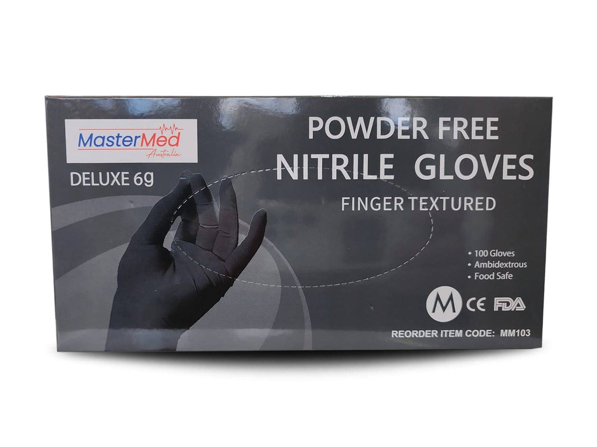 Hlpmedical Mastermed Deluxe blue nitrile gloves, tear-resistant, powder-free, 6g, suitable for medical and industrial use