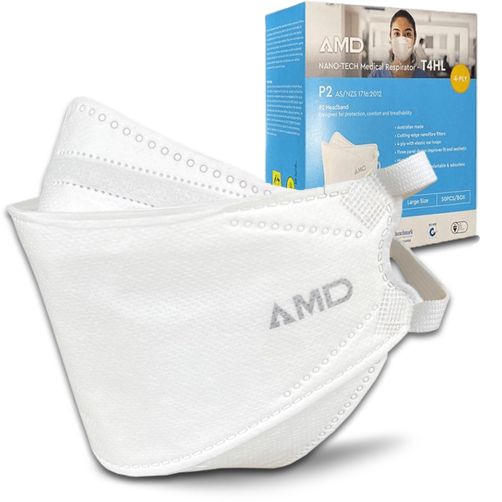 P2 Nano-Tech Particulate Respirator- Head Band Face Mask 50PCS (Medium/Large)