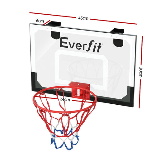 Hlpmedical Everfit 23-inch mini basketball hoop backboard for door or wall, black sports accessory for kids and basketball practice.