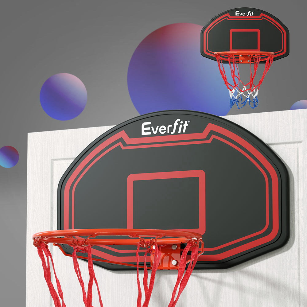 Hlpmedical Everfit 38-inch basketball hoop backboard with door mount, wall ring, and net for kids' basketball sports.