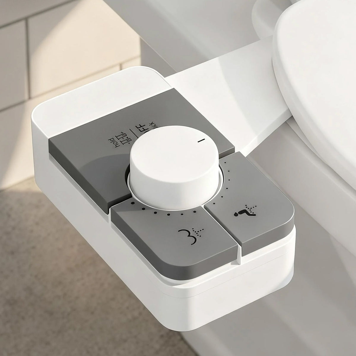 Hlpmedical Cefito non-electric slim bidet attachment with dual nozzles, adjustable water pressure, and cold water for toilet hygiene.