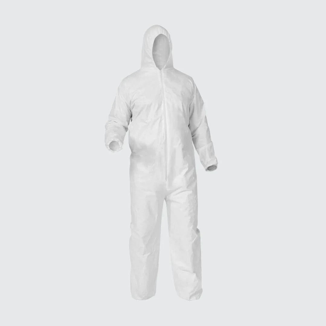 Disposable 50 Combat PP polypropylene coveralls by Hlpmedical, personal protective equipment for safety and cleanliness.