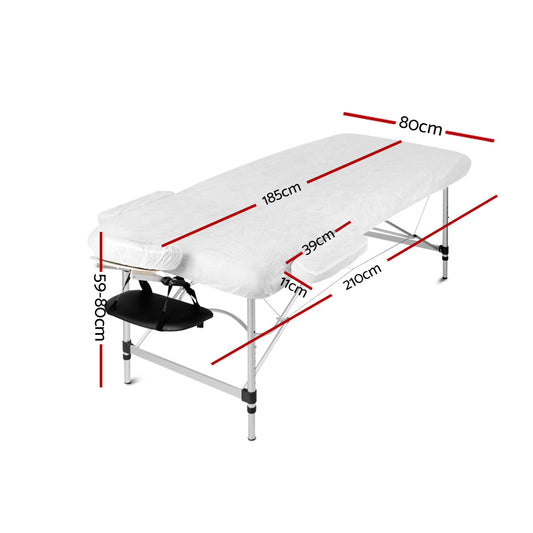 Black Zenses massage table by Hlpmedical, portable 80cm aluminum beauty bed with three fold design for relaxation and therapy.