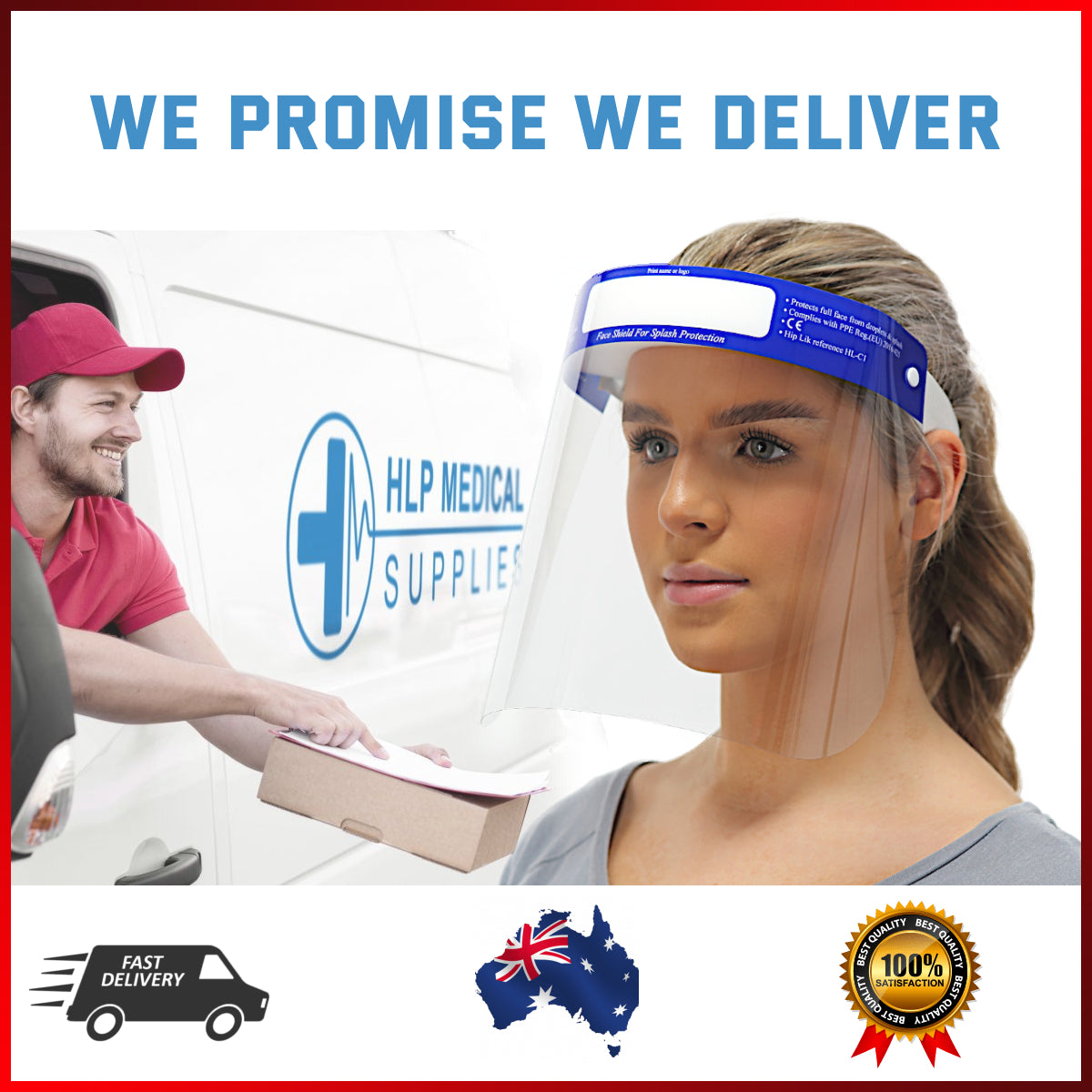 200 Pack Double Side Anti Fog Face Shield - Face Protection