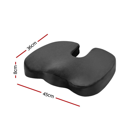 Black Giselle Bedding memory foam seat cushion by Hlpmedical, designed for back pain relief and added comfort while sitting.