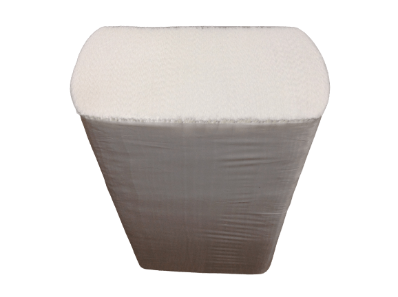 Interleaved 2-ply paper hand towel from HLP Medical Supplies, showing a folded, absorbent hand towel for hygienic drying.