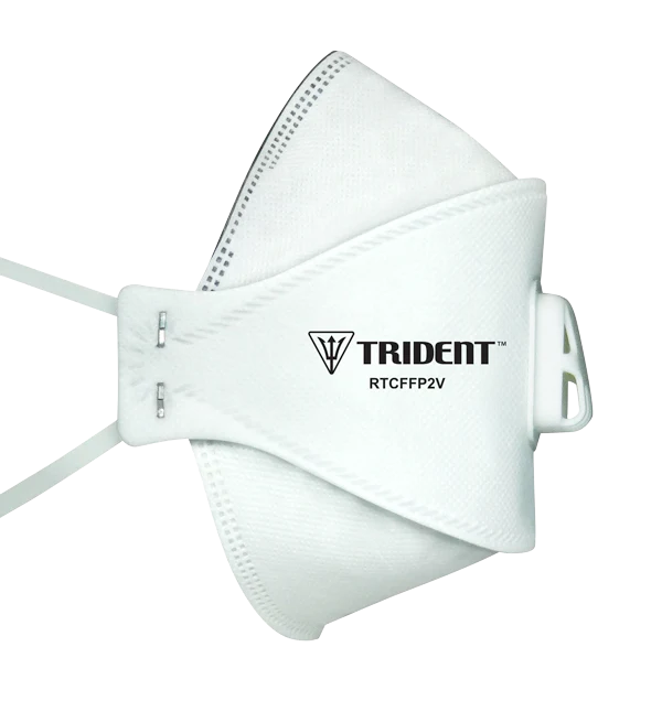 Trident P2 Valved Respirator Industrial Grade Extended Length Head Straps Level 3 (1Box/20masks)