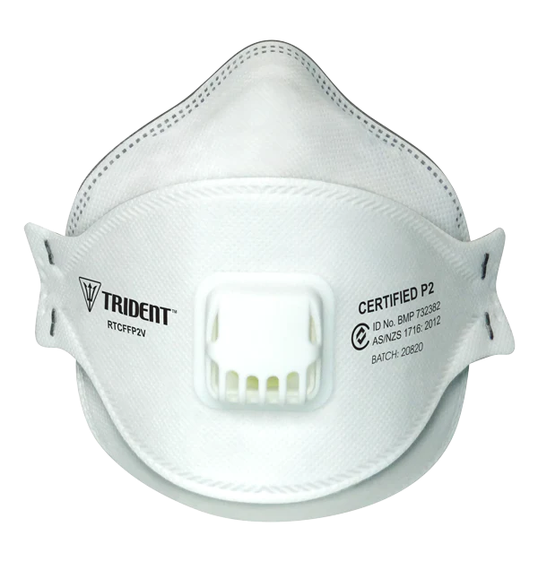 Trident P2 Valved Respirator Industrial Grade Extended Length Head Straps Level 3 (1Box/20masks)