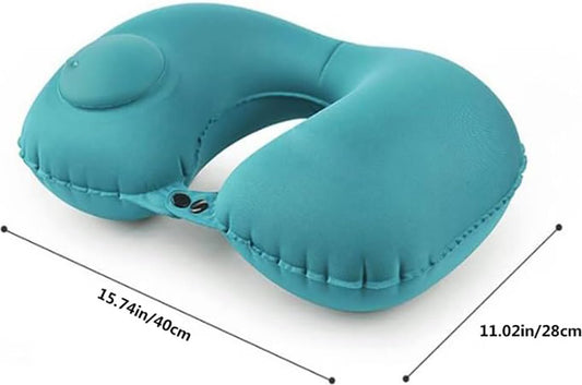 Hlpmedical inflatable travel pillow with soft neck support, foldable design, ideal for airplane and car travel, stabilizes neck during sleep