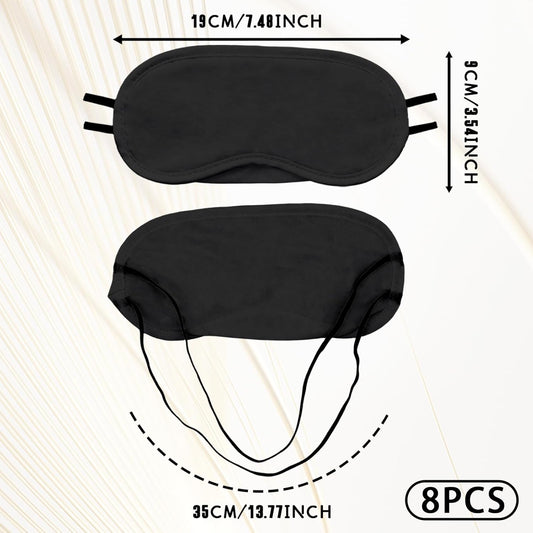 Black sleep masks with adjustable straps, designed for travel, sleep, and party games, suitable for women and men by Hlpmedical.