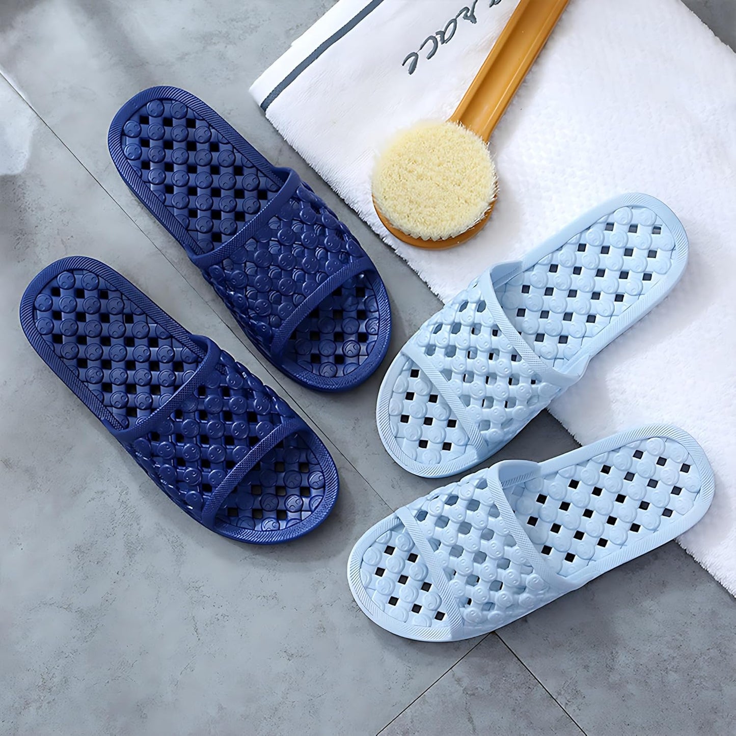 Hlpmedical shower slippers for women and men with non-slip soles, cushioned thick sole, soft platform for indoor and outdoor use.