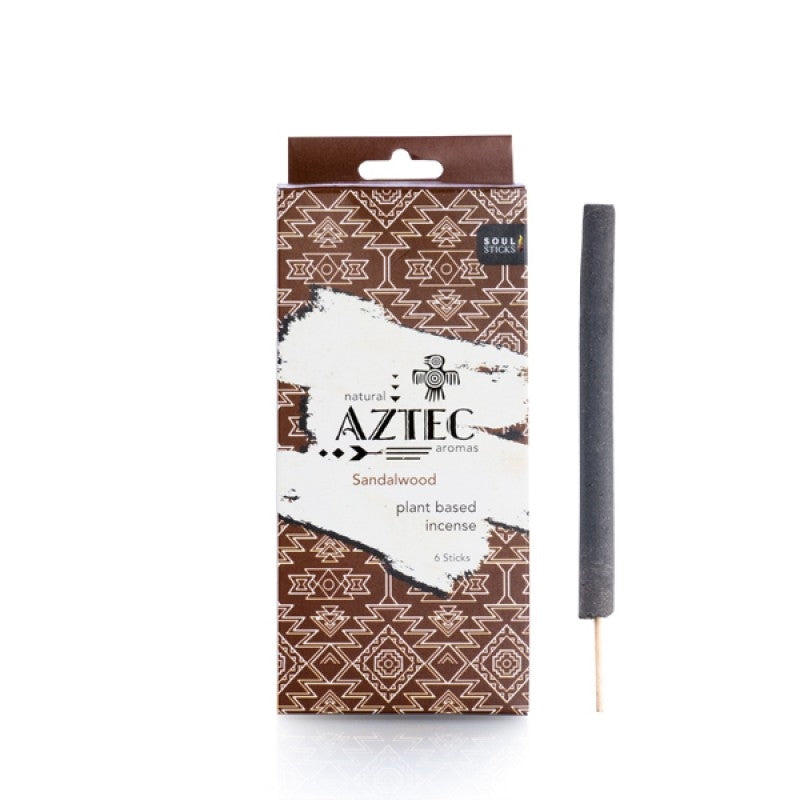 Soul Sticks Sandalwood Aztec Incense by Hlpmedical, featuring wooden sticks with sandalwood scent for wellness and relaxation.