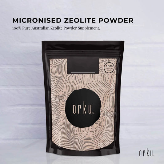 400g micronized Zeolite powder mineral by Hlpmedical, fine volcanic mineral supplement for health and detoxification.