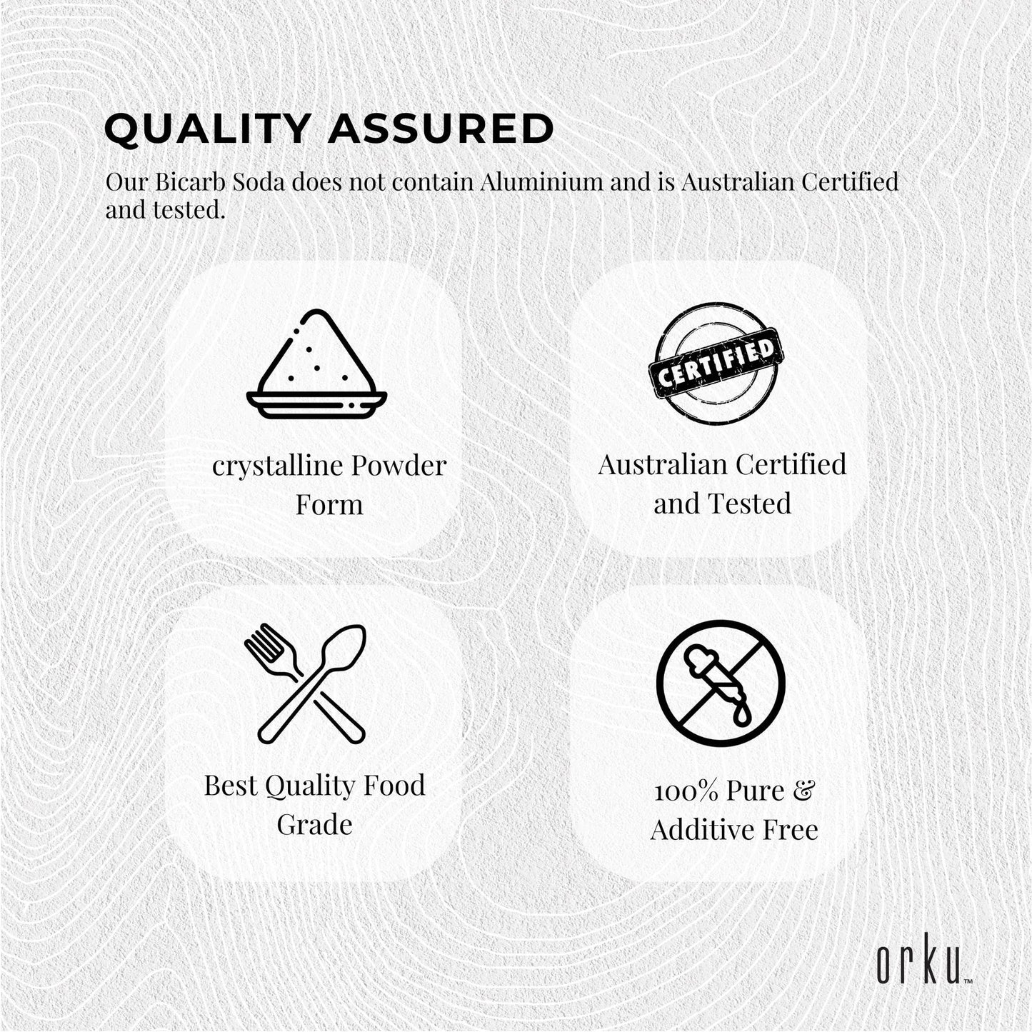 Hlpmedical Orku 5kg food grade sodium bicarbonate baking soda in a large tub, aluminum-free, used for baking and health applications