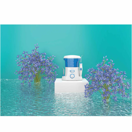 Electric dental water flosser by Hlpmedical, 600ml oral irrigator for effective teeth cleaning and gum health.