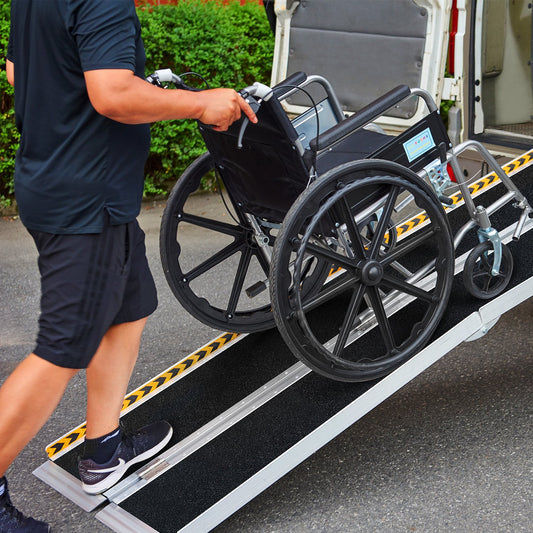 Hlpmedical Kartrite 5ft folding aluminium wheelchair ramp for mobility access, suitable for automotive loading and portable use.