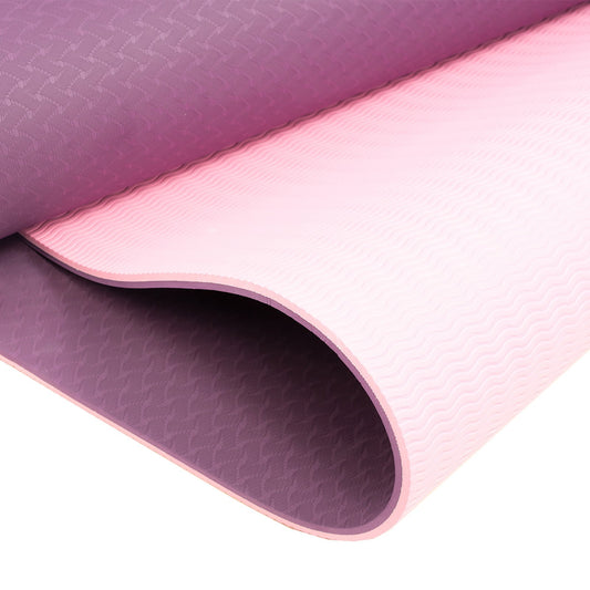 Dark purple Powertrain TPE yoga exercise mat by Hlpmedical, 8mm thick, ideal for Pilates and home gym workouts.