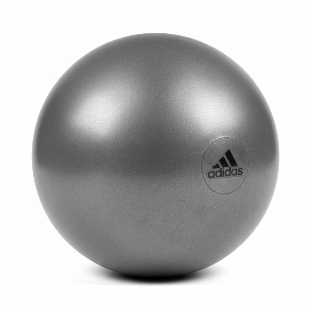 Green Adidas 75cm gym ball with pump for yoga, Pilates, and fitness exercises, designed for training and birthing support.