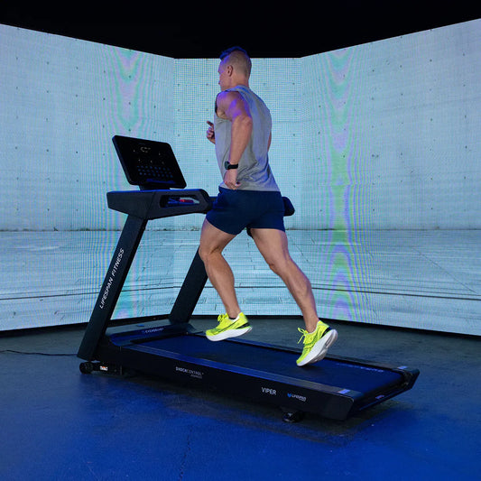 Hlpmedical Lifespan Fitness Viper M4 treadmill with digital display and running belt for home gym workouts.