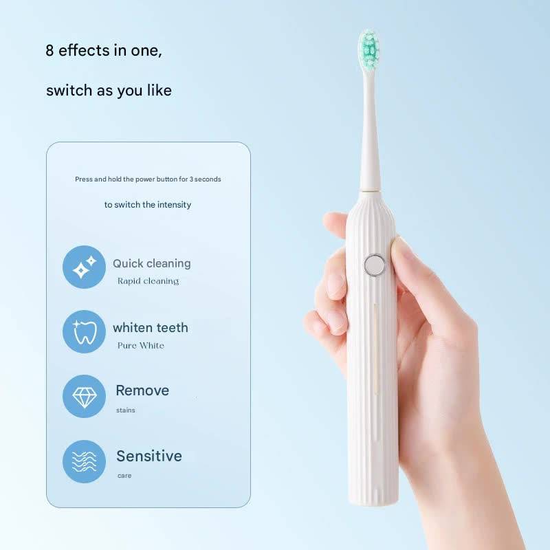Hlpmedical Advanced Sonic Electric Toothbrush with 8 modes, blue color, long battery life, and gentle cleaning.