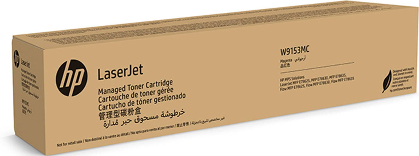 Genuine HP W9153MC magenta ink cartridge for HP printers, designed for up to 24,000 prints, by HLP.