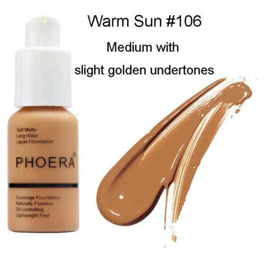 HLP Medical Supplies explosive press type oil control matte concealer foundation cream in natural color, displayed in a compact container.