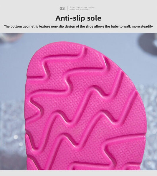 Hlpmedical pink slip-on sandals with thick soles, buckle detail, EVA material, non-slip sole, designed for casual women's wear.