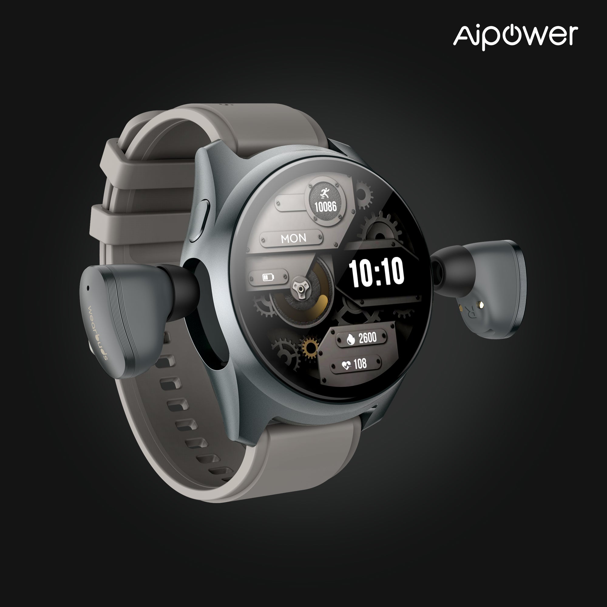 Aipower Smart Watch with Earbuds Pop-Up Headphones 4G Music