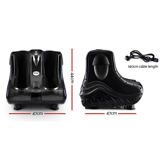 Livemor electric foot massager with shiatsu rollers for ankle, calf, and leg kneading in black, by Hlpmedical.