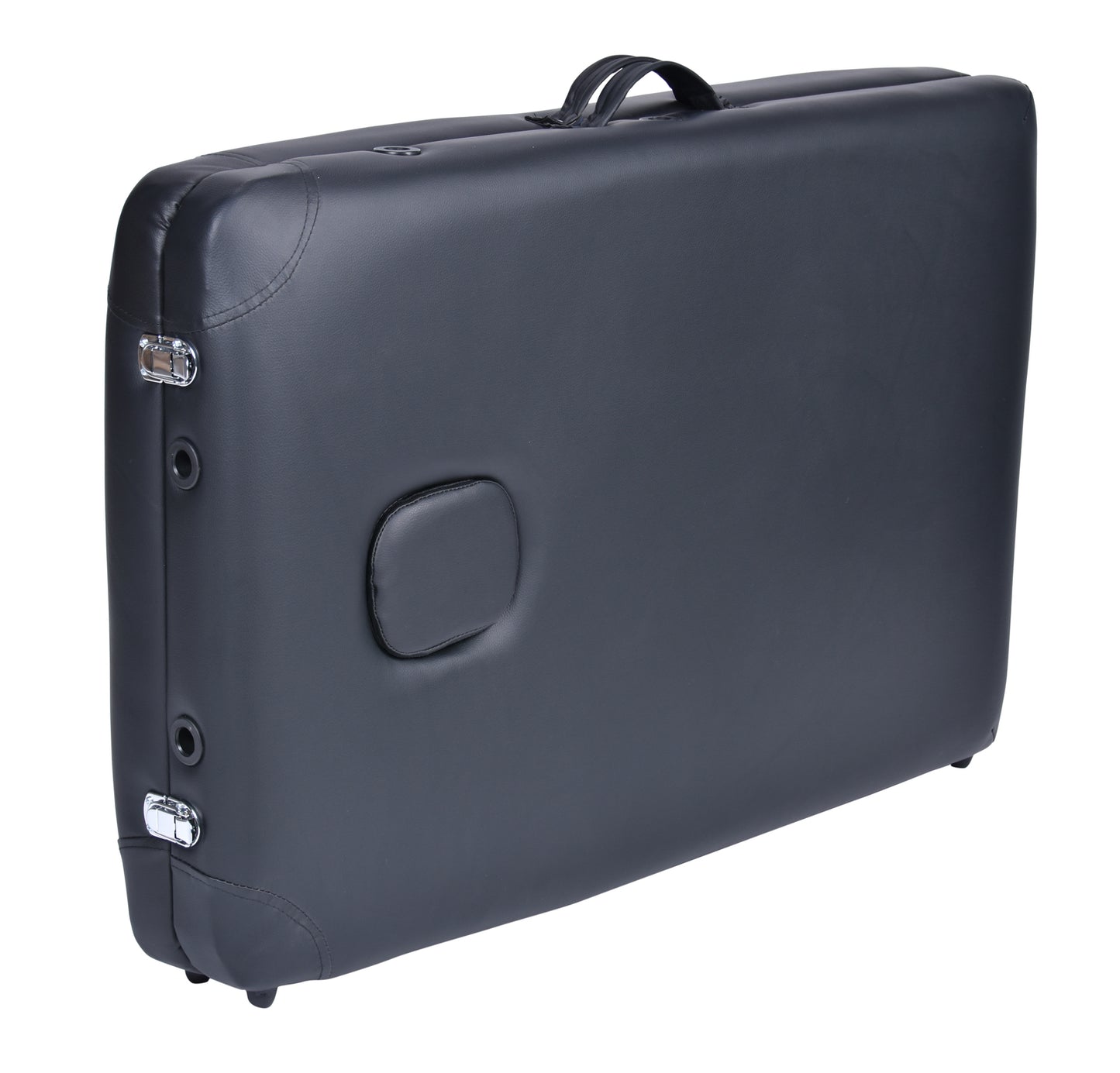 YES4HOMES 2-fold portable aluminium massage table in black, designed for beauty therapy and relaxation.