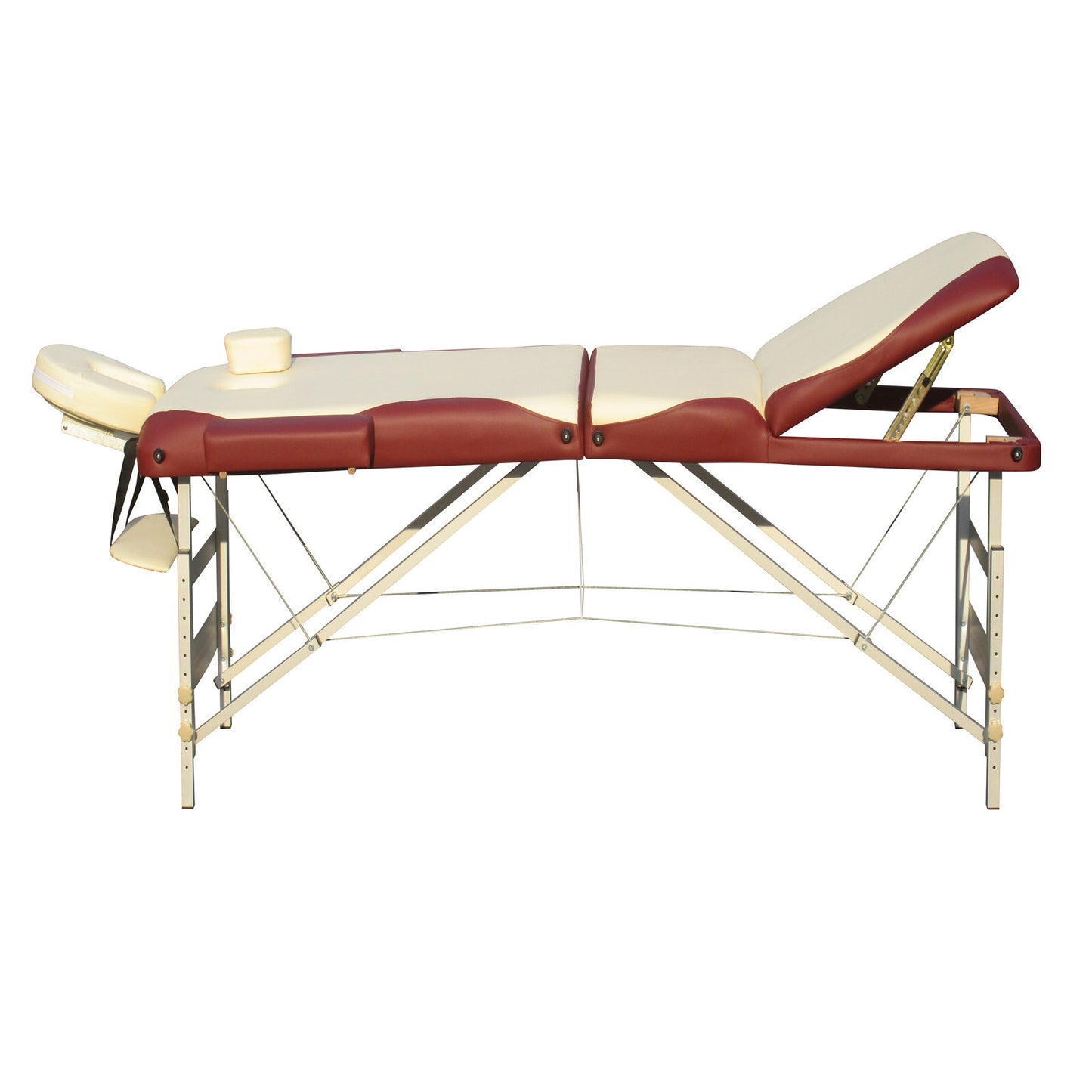 YES4HOMES 3-fold portable aluminium massage table with padded surface, designed for beauty therapy and professional massage sessions.