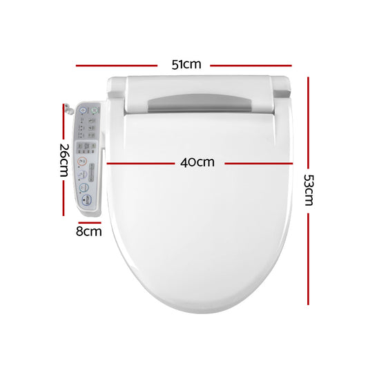 Hlpmedical Cefito electric bidet toilet seat cover with control panel, featuring smart water wash and dry functions on bathroom bidet.