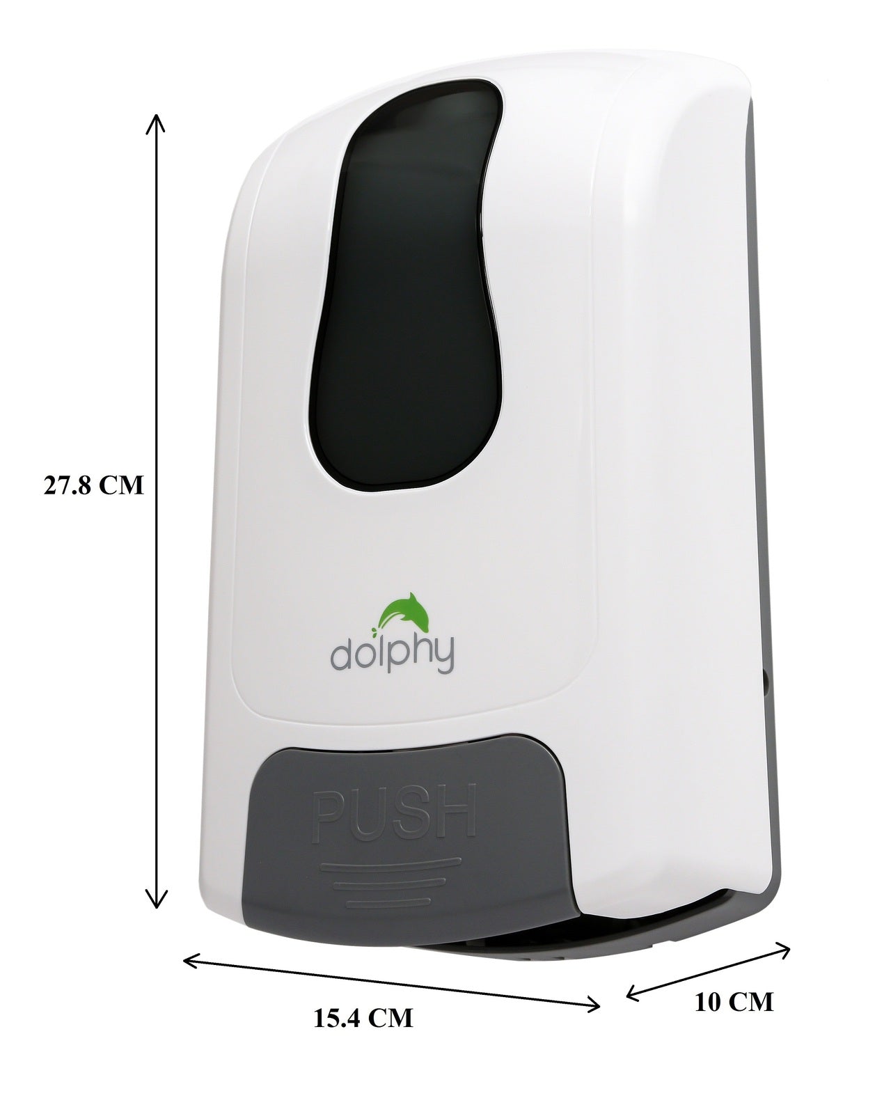Manual soap sanitizer dispenser in white, 1L capacity, from Hlpmedical, designed for hand hygiene and body wash use.
