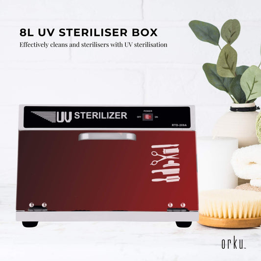 Hlpmedical Orku 8L UV steriliser box for salon nail tools and beauty equipment, sanitising and sterilising with ultraviolet light.