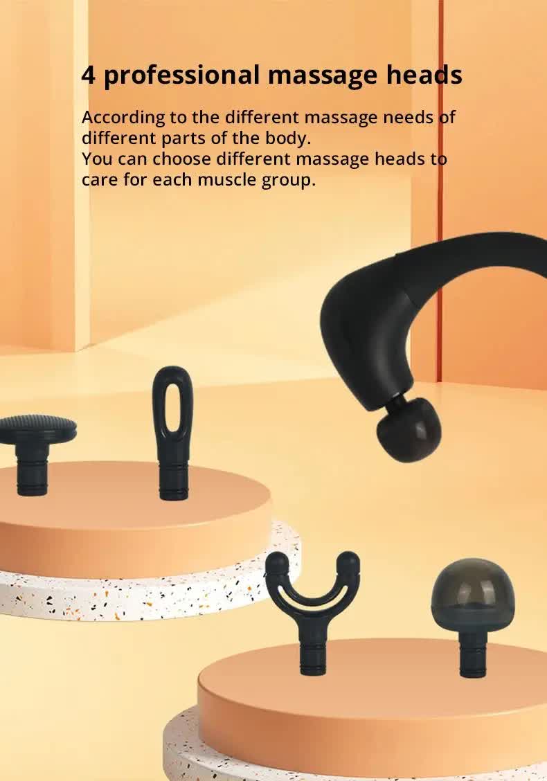 Hlpmedical electric deep tissue massage gun with adjustable speed, handheld design, and multiple attachments for muscle relaxation.