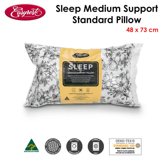 Hlpmedical Easyrest Sleep medium support standard pillow, 48x73 cm, with soft fabric and plush filling for comfortable sleep.