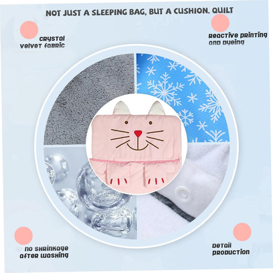 Child's cozy cartoon sleeping bag from Hlpmedical, ideal for camping, featuring colorful fun design for boys and girls.