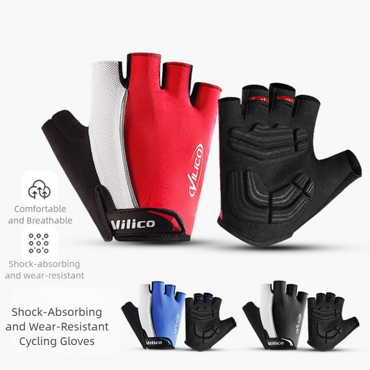 Black size XL padded half-finger cycling gloves by Hlpmedical, breathable with shock absorption for gym and fitness biking.
