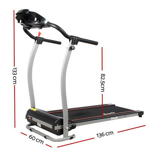 Everfit electric foldable treadmill by Hlpmedical for home gym workouts, featuring a 340mm wide running surface.