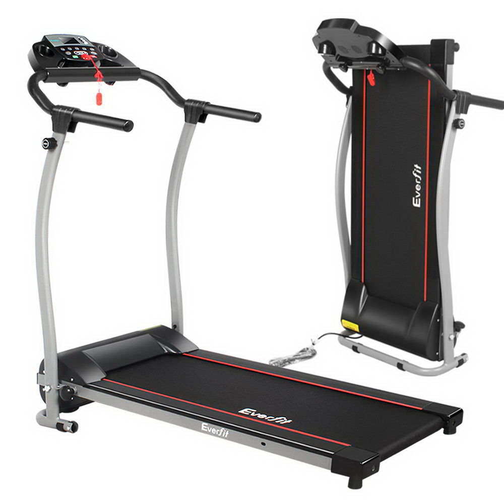 Everfit electric foldable treadmill by Hlpmedical for home gym fitness, with a 340mm running belt and adjustable speed.