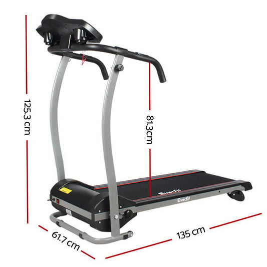 Everfit electric treadmill by Hlpmedical, foldable home gym exercise machine with 360mm running belt for fitness workouts.