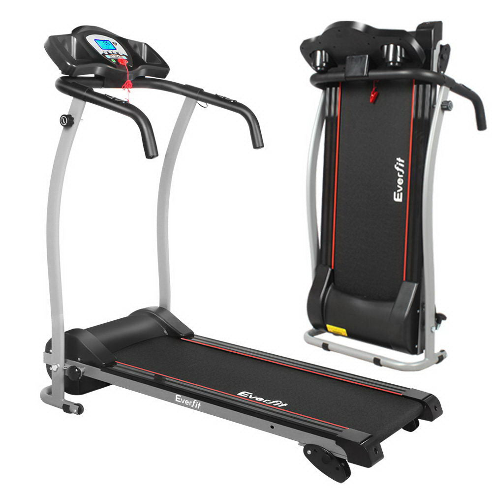 Everfit electric foldable treadmill by Hlpmedical for home gym workouts, featuring a 360mm wide running belt.