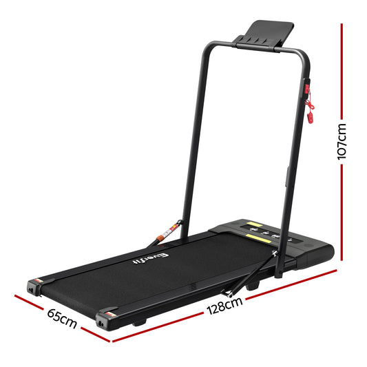 Hlpmedical Everfit electric treadmill walking pad in black, 400mm width, designed for under-desk home gym workouts.