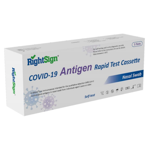RightSign COVID-19 Rapid Antigen Test (Nasal Swab) - 5 Pack