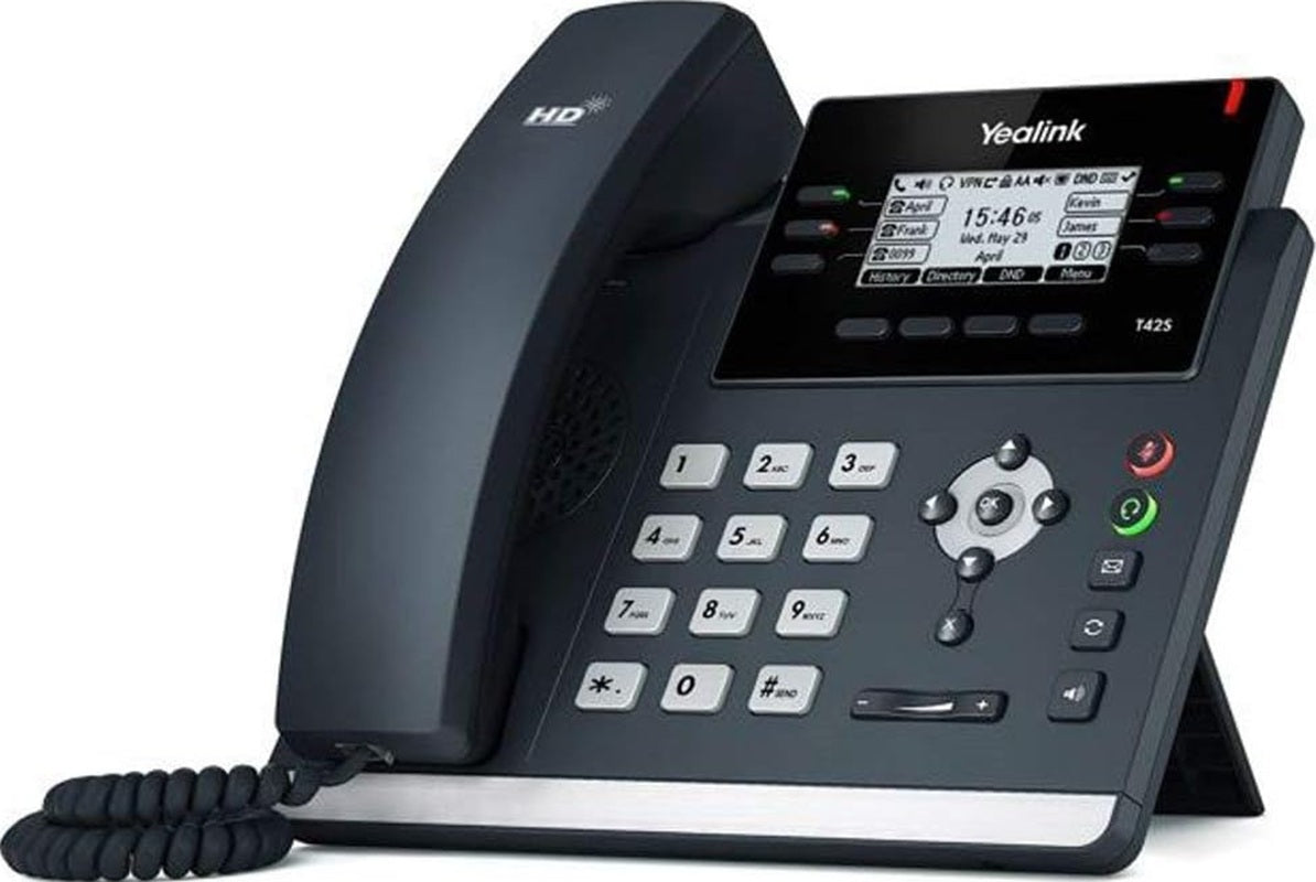 Yealink SIP-T42S Business IP Phone Dual-Port Gigabit Ethernet 802.3af PoE