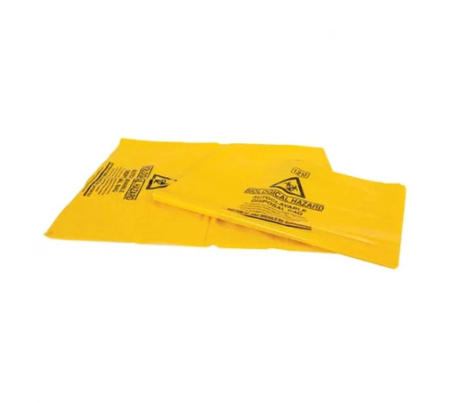 Hlpmedical 55L autoclave bags bin liners, set of 200, disposable medical waste disposal liners with durable plastic material.