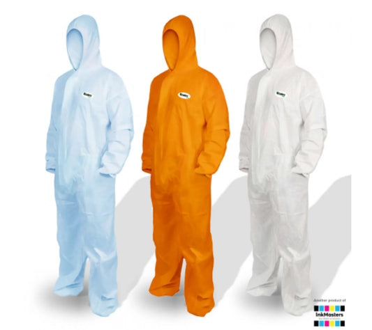SMS Disposable Coveralls Type 5/6 Breathable Material Individually Wrapped - Medium - MEDIUM
