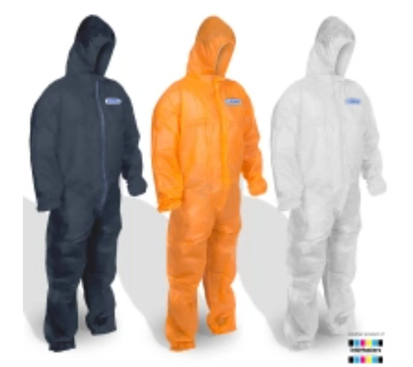 Hlpmedical Combat white polypropylene disposable coverall in 2XL size, PPE personal protective equipment with full body coverage.