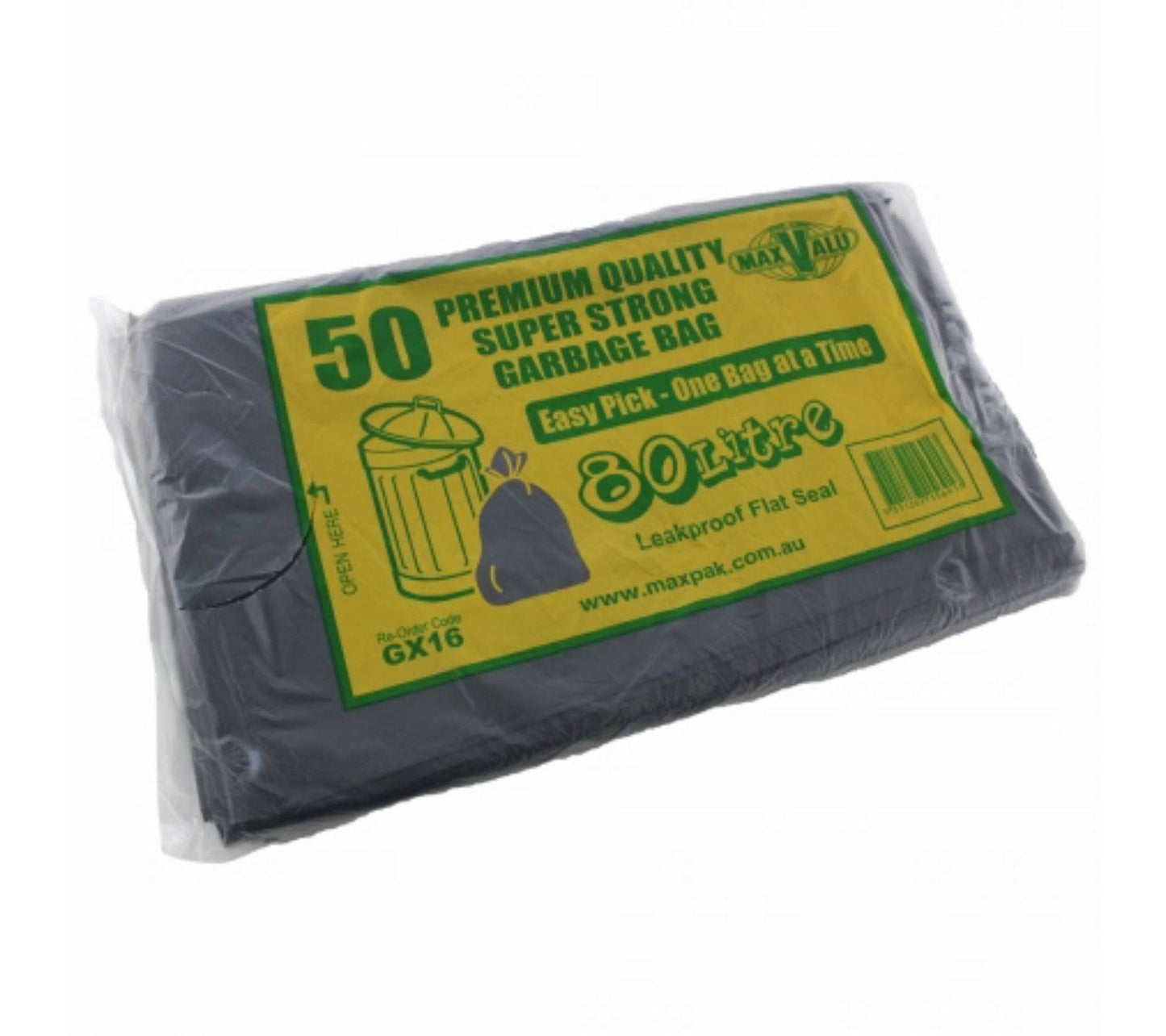 Black 80L heavy-duty refuse sacks by Hlpmedical, bin liners for large trash bins, 4 packs of 50 garbage bags each